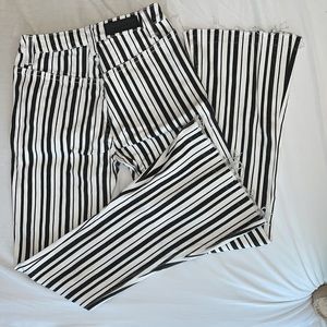 Black and white striped rock and roll bellbottoms